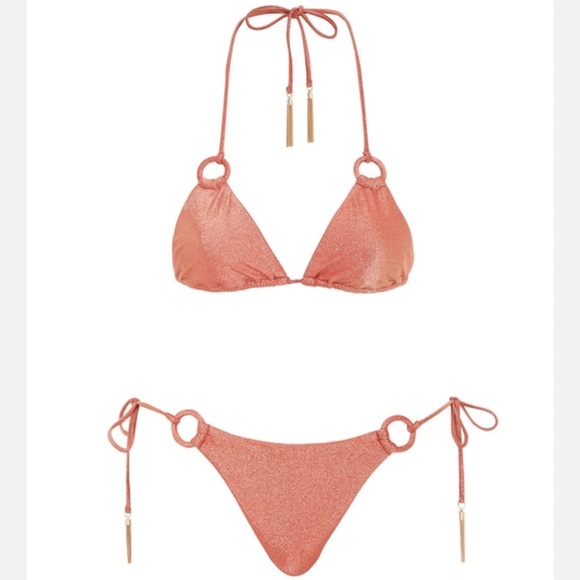 Zimmermann Swim Zimmermann Anneke Lurex Ring Halterneck Bikini Set